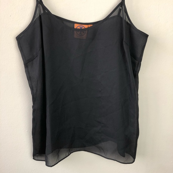 Tory Burch Size 6 Black Sheer Tank Top - Picture 3 of 8